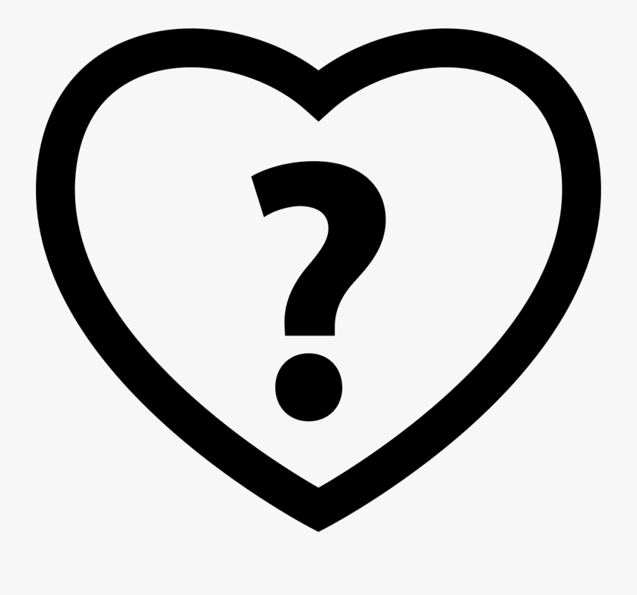 Heart With A Question Mark, Transparent Clipart