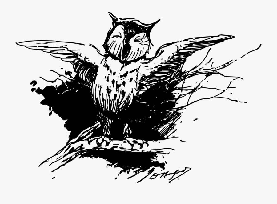 Signing Owl - Vector Graphics, Transparent Clipart