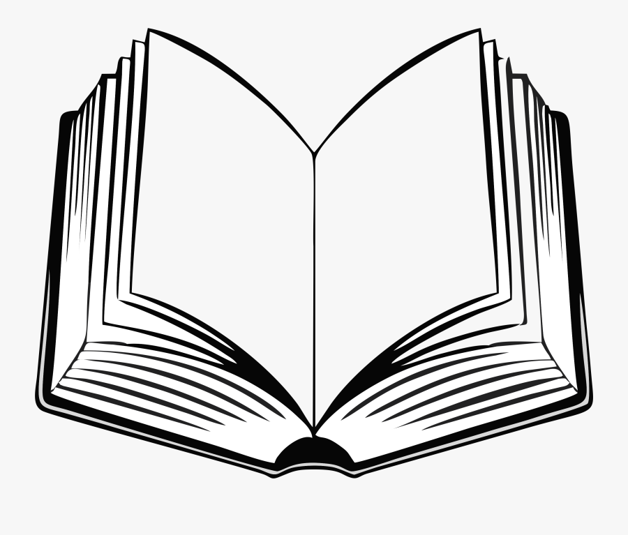 Book Cover Outline Clip Art - Book Images Black And White, Transparent Clipart