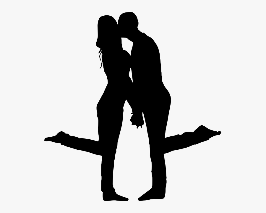 Silhouette, Valentine, Just Married, Love, Kissing - Lovely Couple Love Happy Anniversary, Transparent Clipart