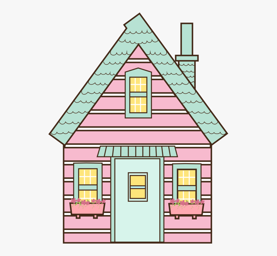 Pink,building,shed - Cute Tiny House Drawing, Transparent Clipart