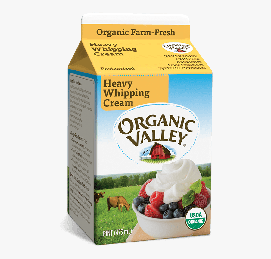Heavy Whipping Cream, Pasteurized, Pint - Organic Valley Heavy Cream, Transparent Clipart
