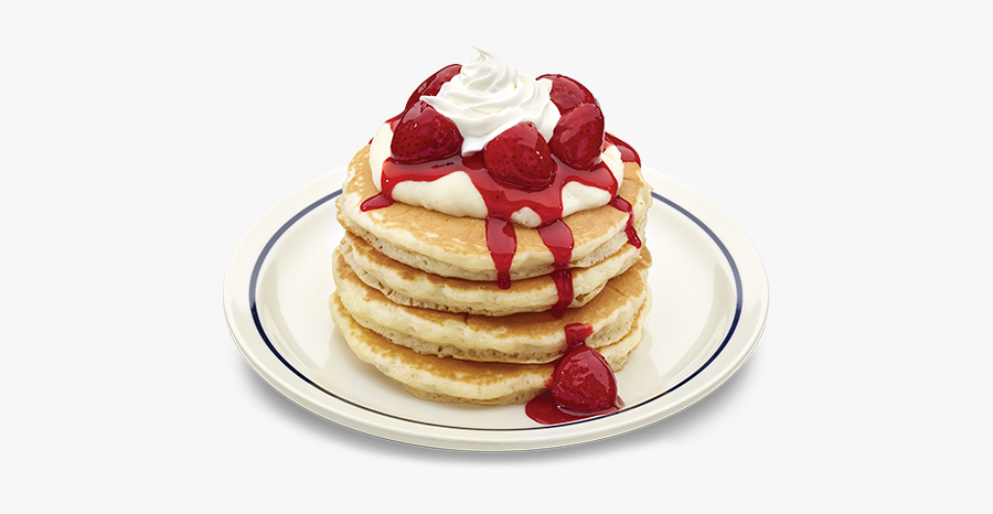 Cream,dessert,sour Cream,baked Dessert,vanilla,clotted - Pancake With Strawberries And Cream, Transparent Clipart
