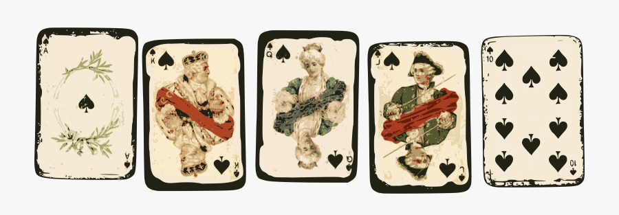Transparent Playing Cards Clipart - Vintage Royal Playing Cards, Transparent Clipart