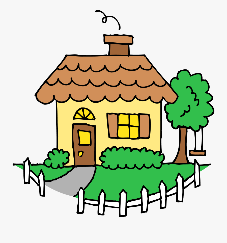 Transparent Outside Clipart - Drawing House Picket Fence, Transparent Clipart