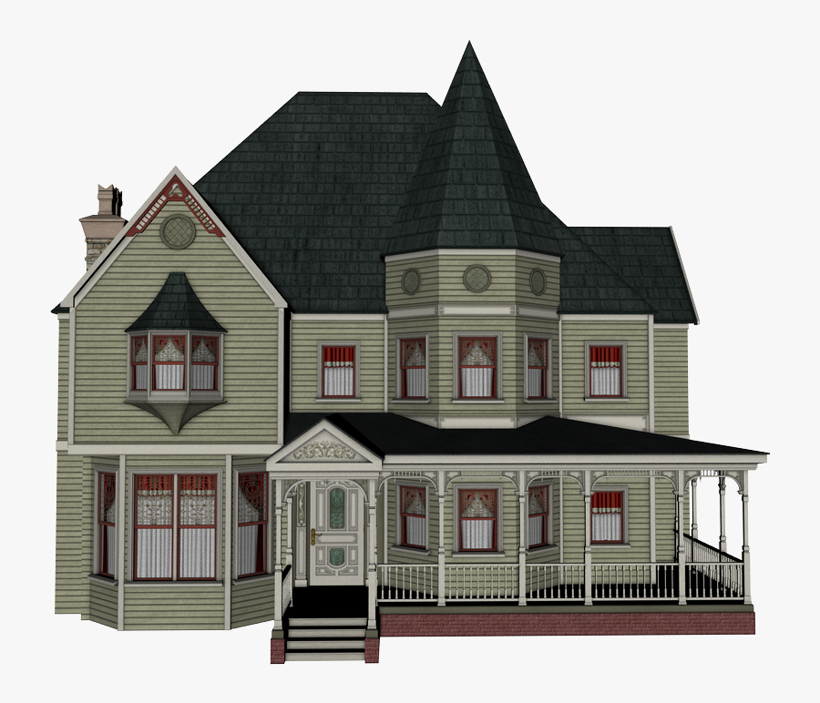House Clipart Victorian - Victorian House White Background, Transparent Clipart
