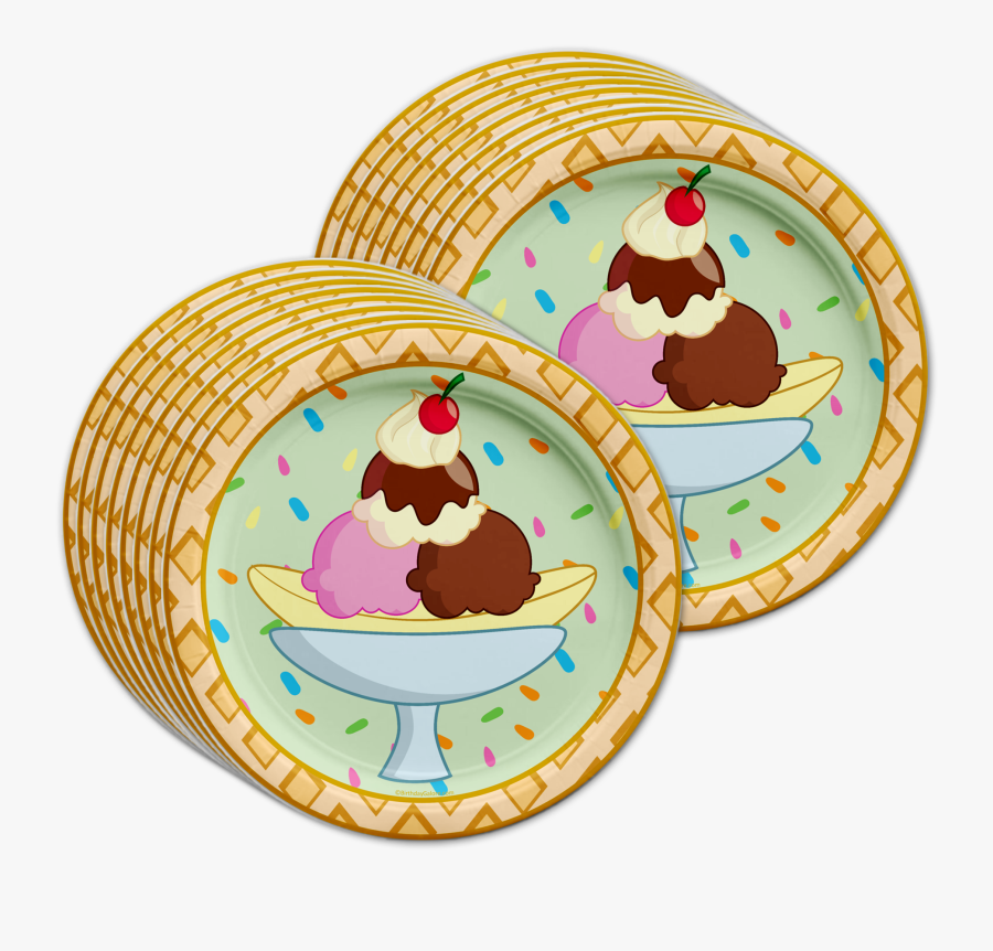 Ice Cream Birthday Party Tableware Kit For 16 Guests, Transparent Clipart