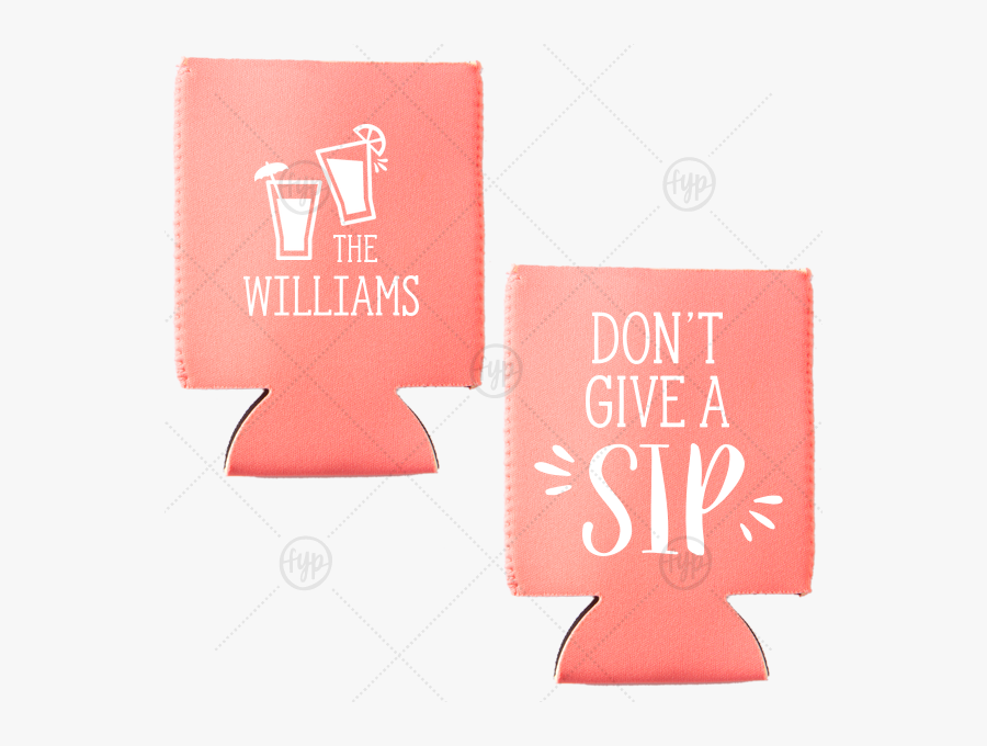 Foryourparty"s Personalized Coral Flat Can Cooler With - Illustration, Transparent Clipart