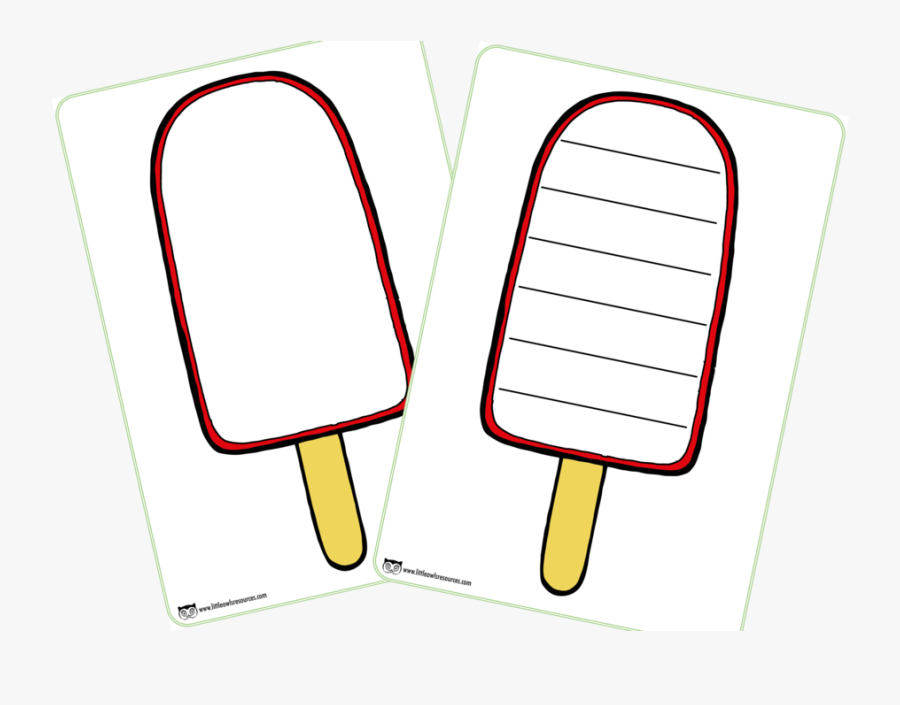 Ice Lolly Writing - Ice Lolly Template Printable, Transparent Clipart