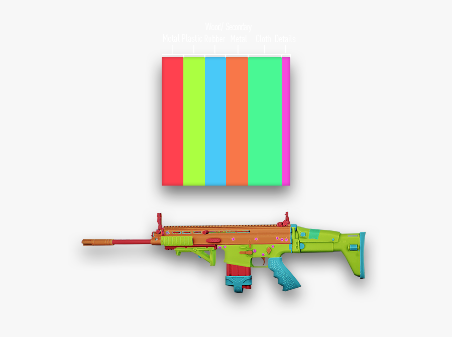 These Six Materials Are Controlled By The Base Gradient - Assault Rifle, Transparent Clipart