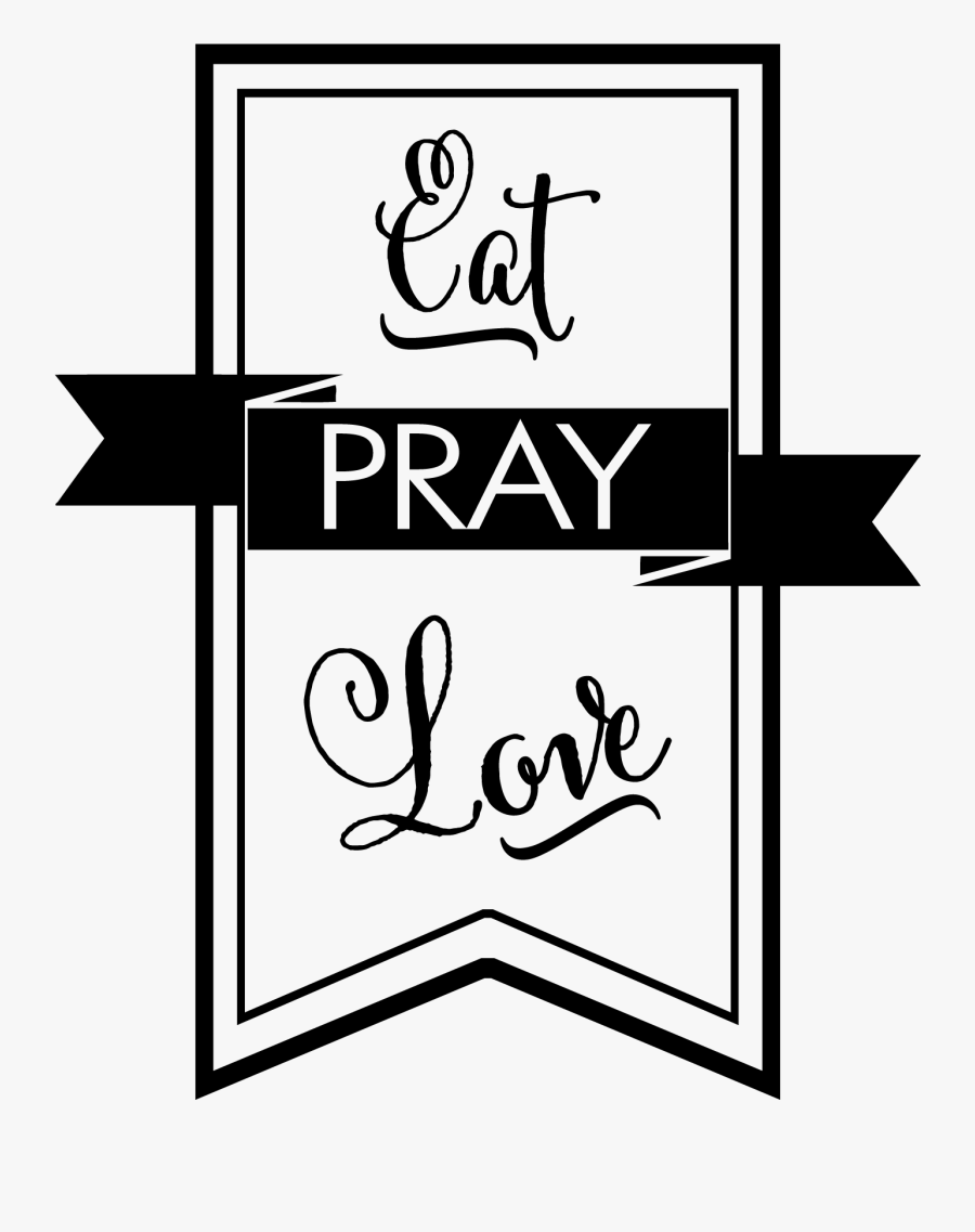 Eat Pray Love Black And White, Transparent Clipart