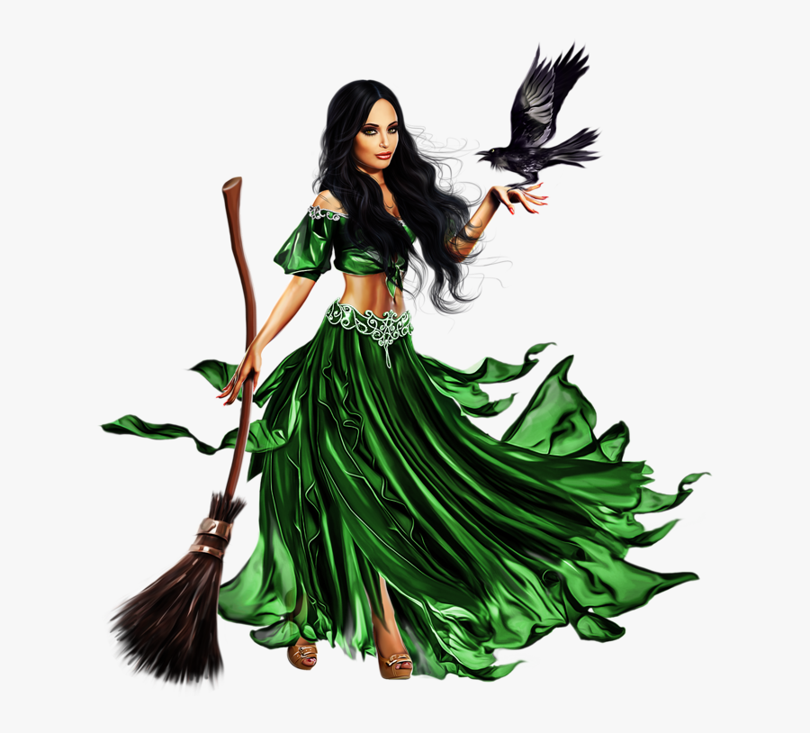 Обсуждение На Liveinternet - Sorcière Avec Un Corbeau, Transparent Clipart