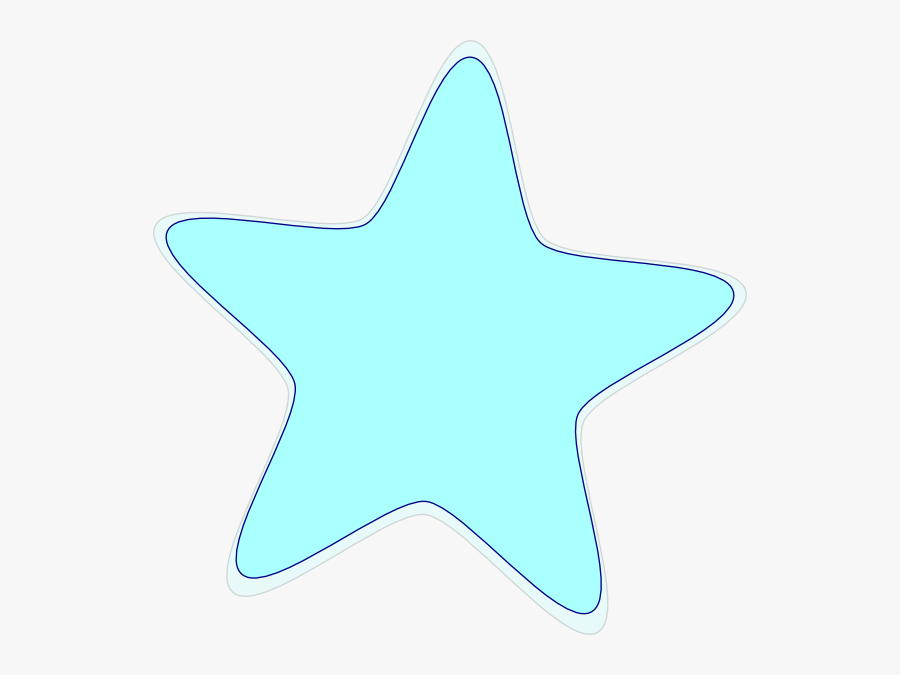 Light Blue Star Svg Clip Arts - Cartoon Light Blue Star, Transparent Clipart