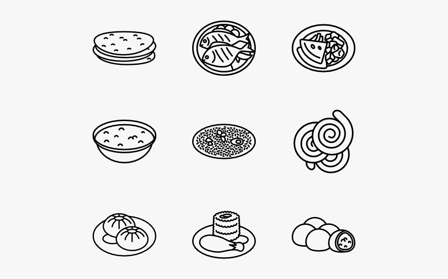 Indian Food - Indian Food Line Art, Transparent Clipart