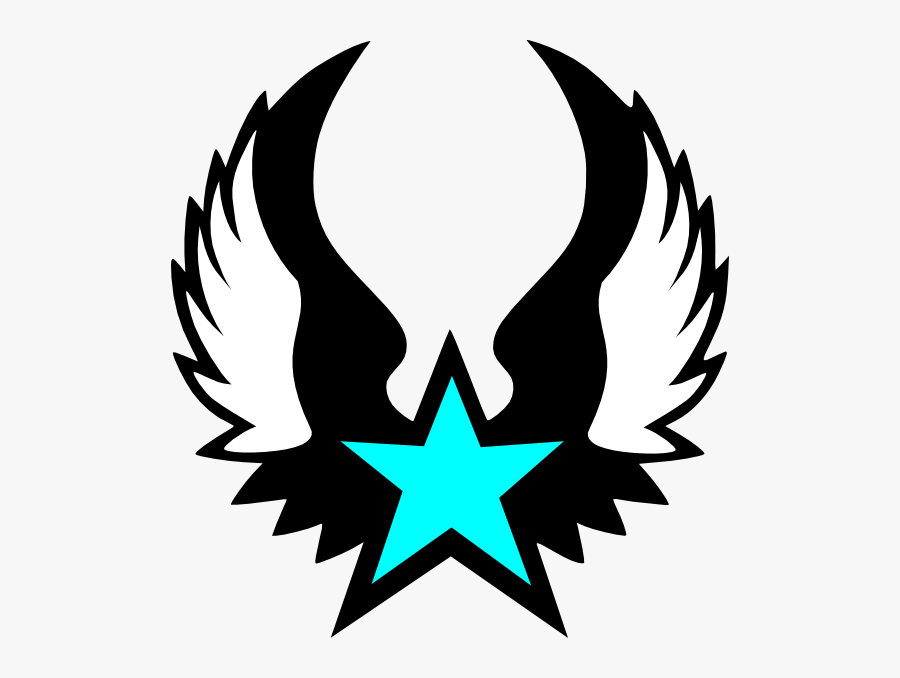 Blue Star With Wings, Transparent Clipart