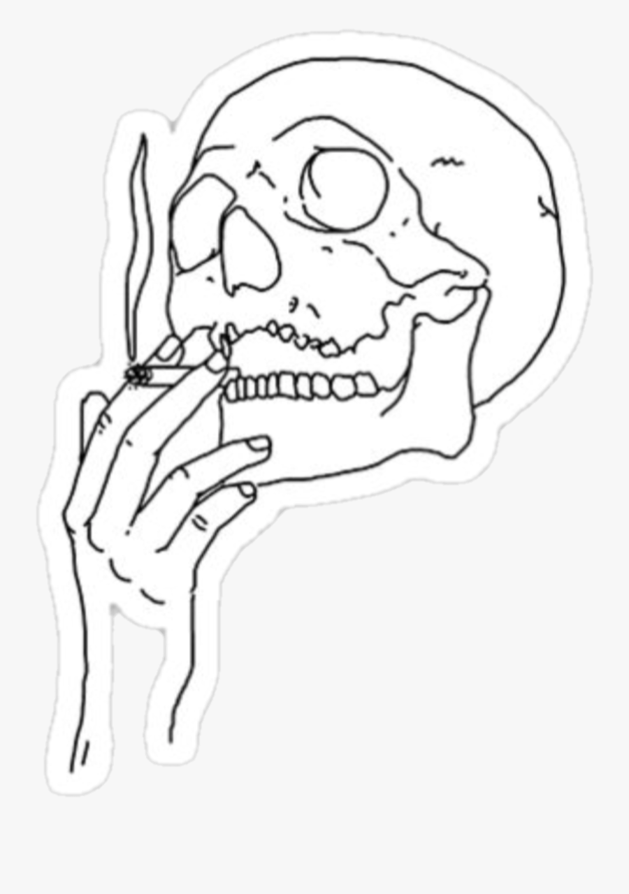 Skull Smoking Aesthetic, Transparent Clipart