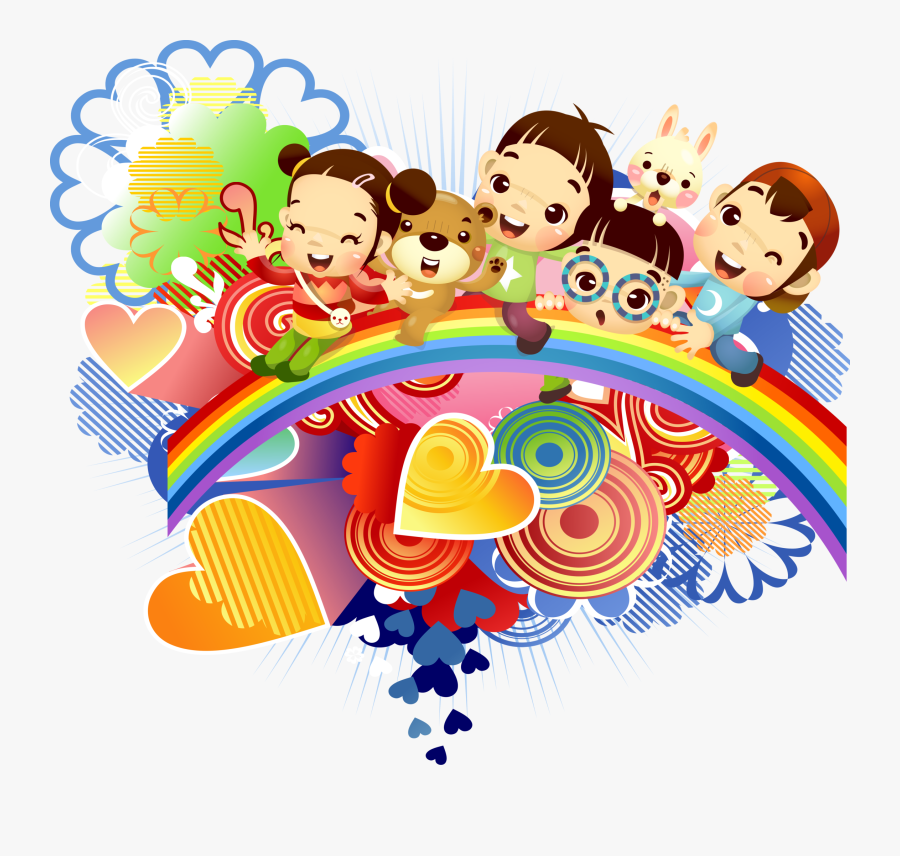 Happy Children's Cartoon, Transparent Clipart