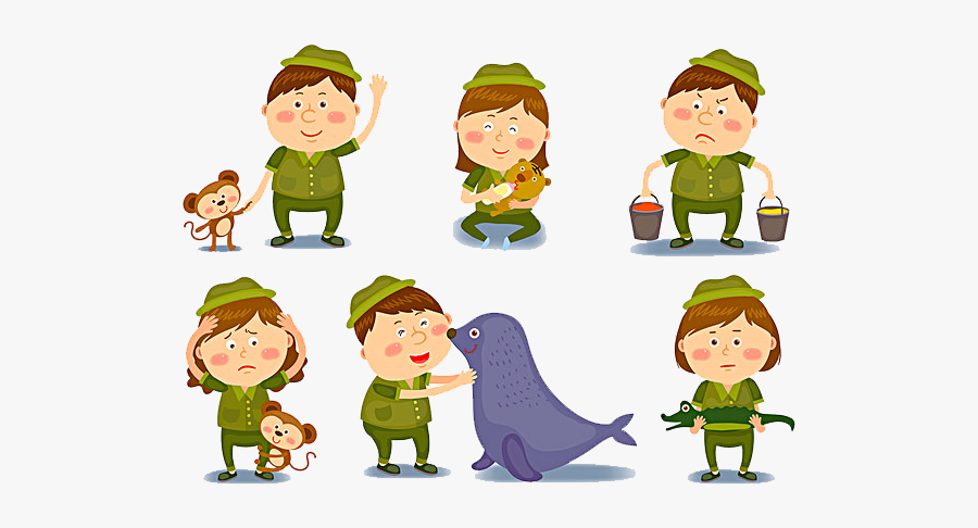 Zookeeper Clip Art Lovely - Cartoon Clipart Zoo Keeper, Transparent Clipart