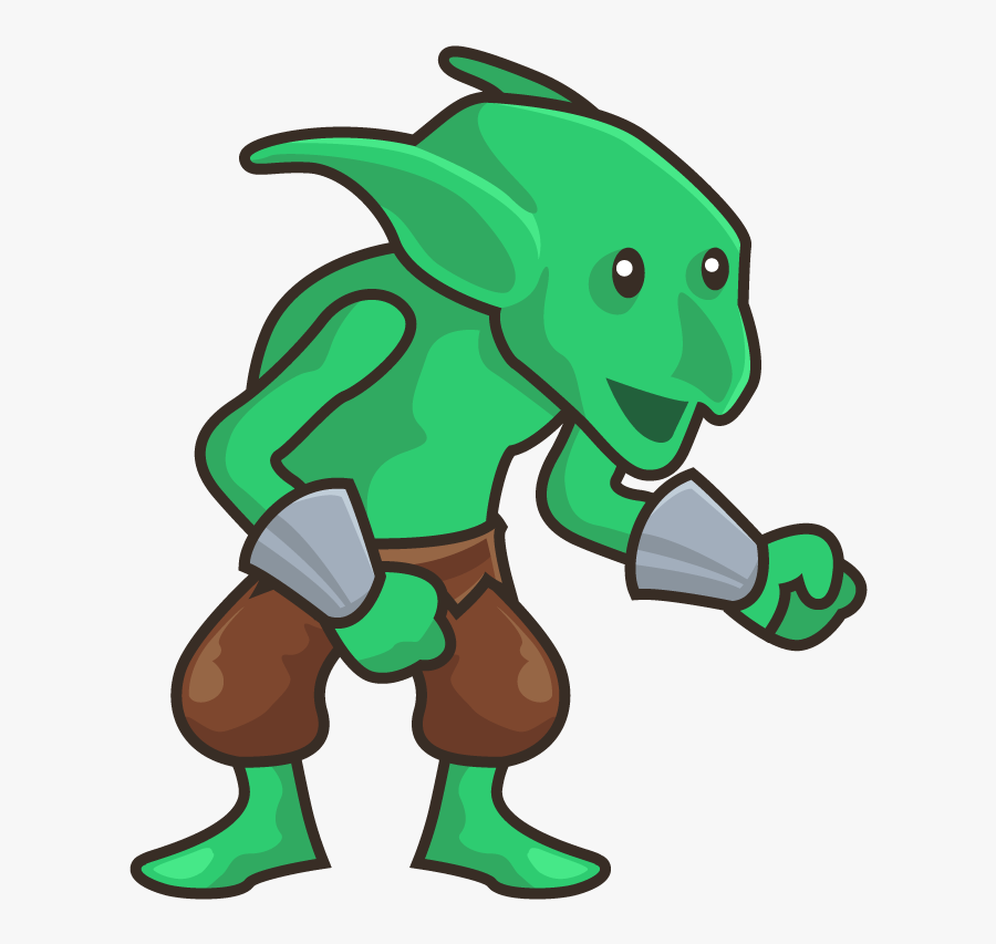 Green Goblin With Wrist Bracers - Goblin Sprite, Transparent Clipart