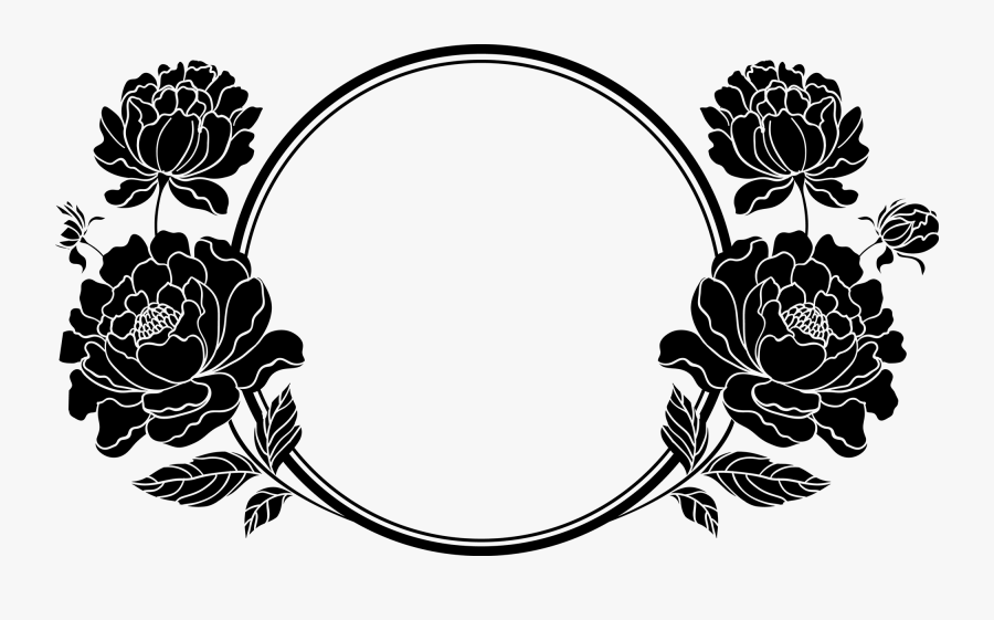 Photo Frame Design - Flower Design Black And White, Transparent Clipart