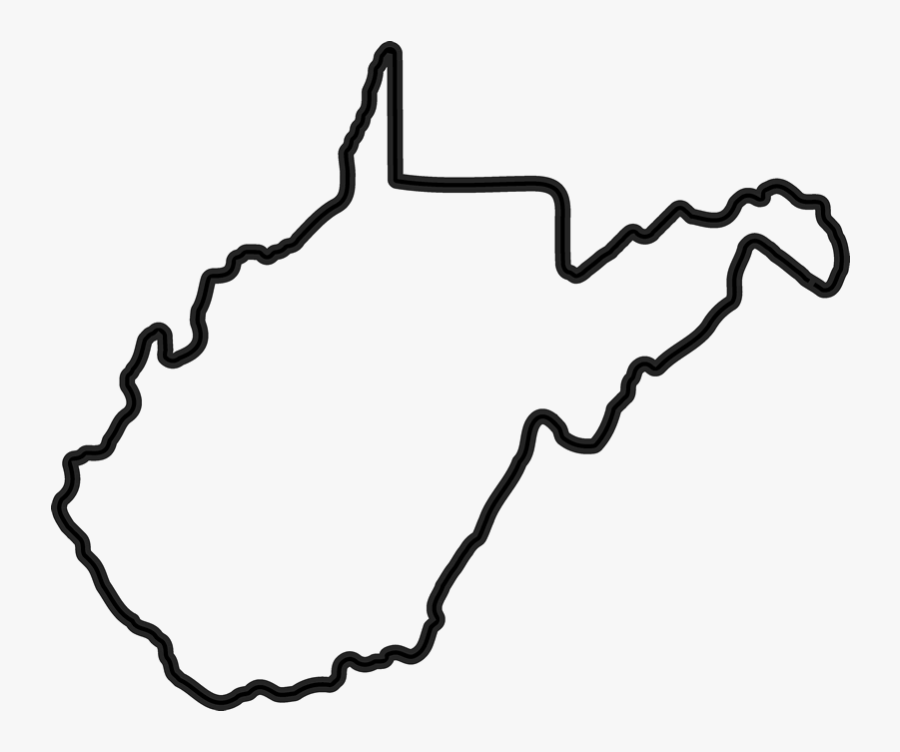 West Virginia Outline Rubber Stamp - West Virginia State Outline, Transparent Clipart