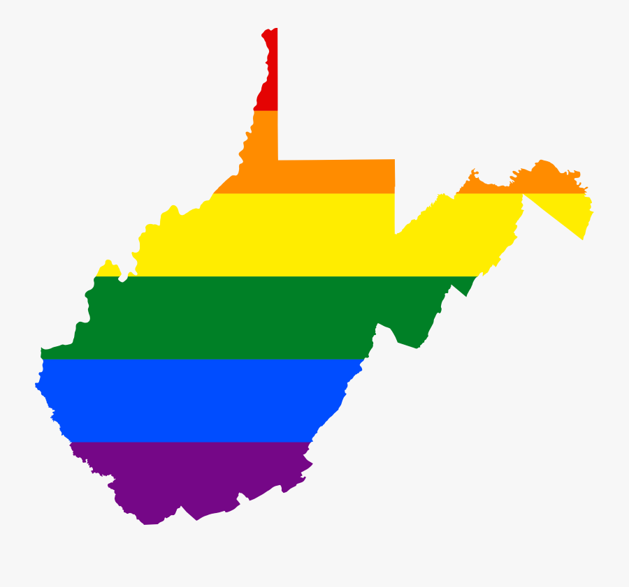 Lgbt Flag Map Of West Virginia - West Virginia Map Vector, Transparent Clipart