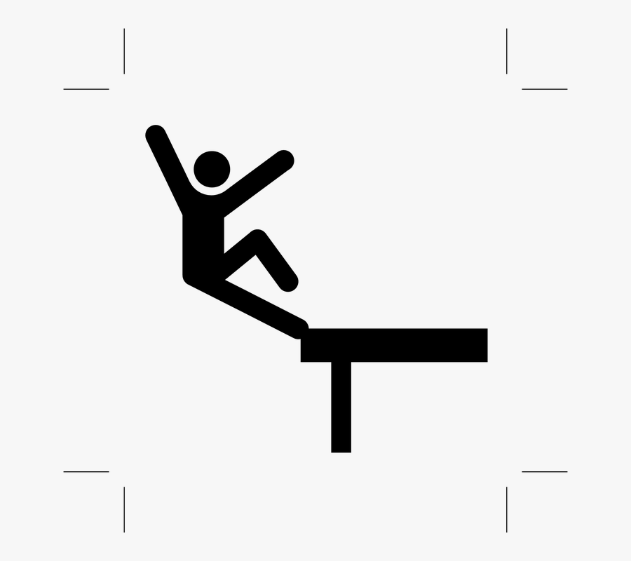 Transparent Fall Back Clipart - Falling From Height Sign, Transparent Clipart