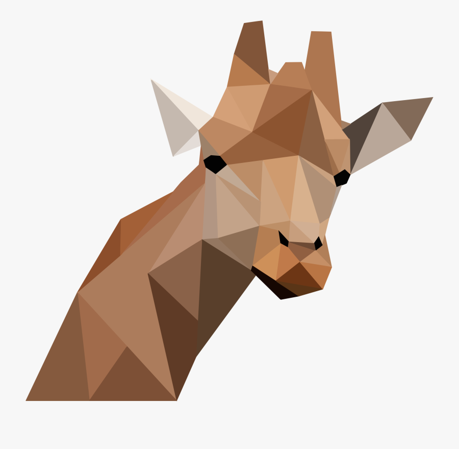 Giraffe, Low Poly, Animals, Close Up, Background - Low Poly Animals Png, Transparent Clipart