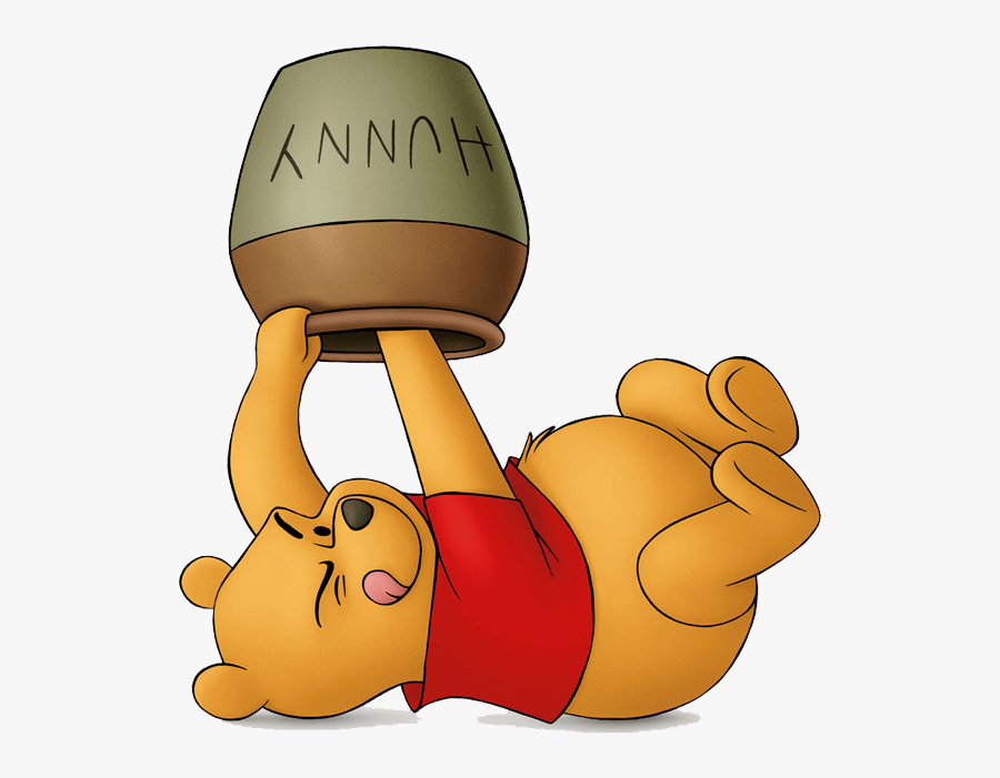 Winnie Pooh Honey Pot Clip - Winnie The Pooh With Honey Pot, Transparent Clipart