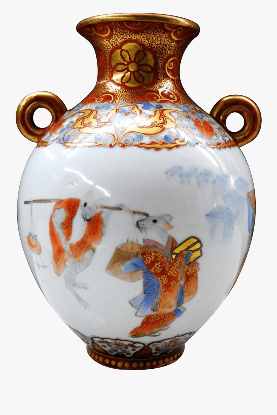 Antique Kutani Porcelain Vase - Porcelain Vase Clipart, Transparent Clipart