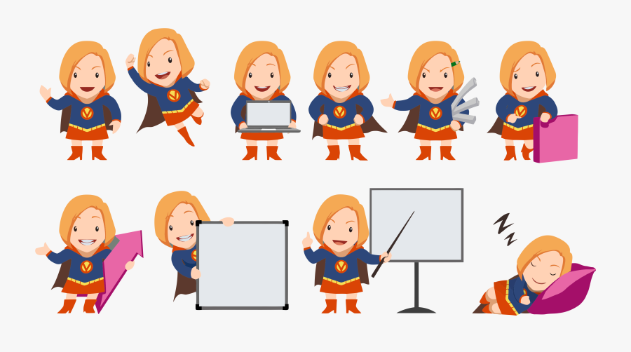 Super Woman Vector - Character Strong Vector, Transparent Clipart