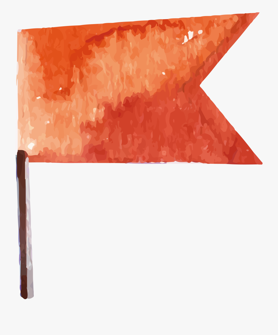 National Flag - Red Flag Watercolor, Transparent Clipart