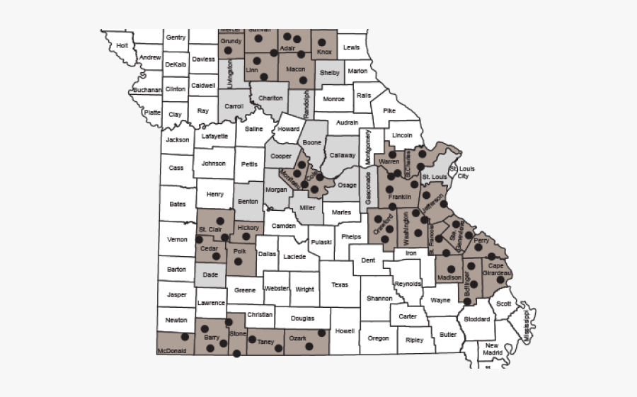 Drawn Dear Missouri - Chronic Wasting Disease Missouri Map, Transparent Clipart