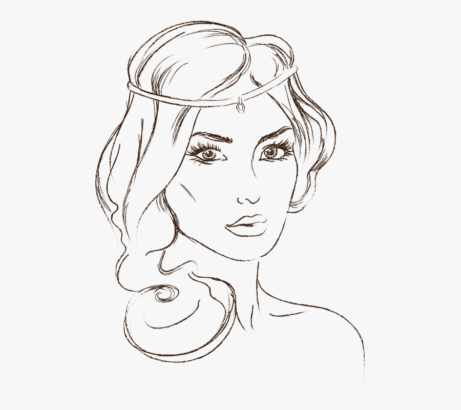 Smiling Woman Black And White Clipart 73583 No One - Beautiful Princess Coloring Page, Transparent Clipart