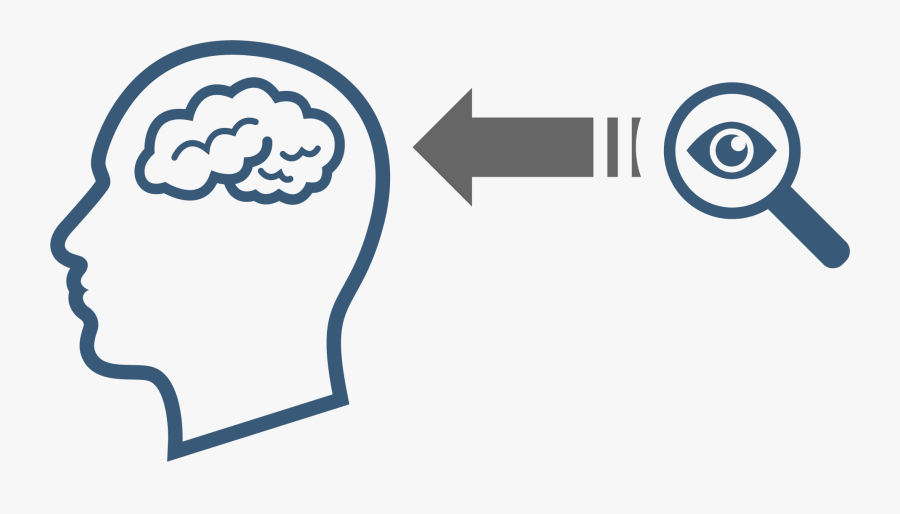 Eye With Arrow Pointing To Head Icon With Brain - Arrow Pointing To The Head, Transparent Clipart