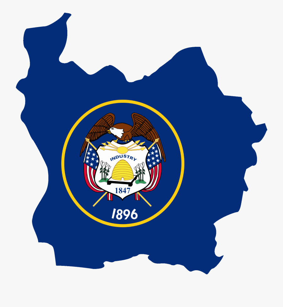 Clip Art File Map Of The - Utah Flag And Map, Transparent Clipart