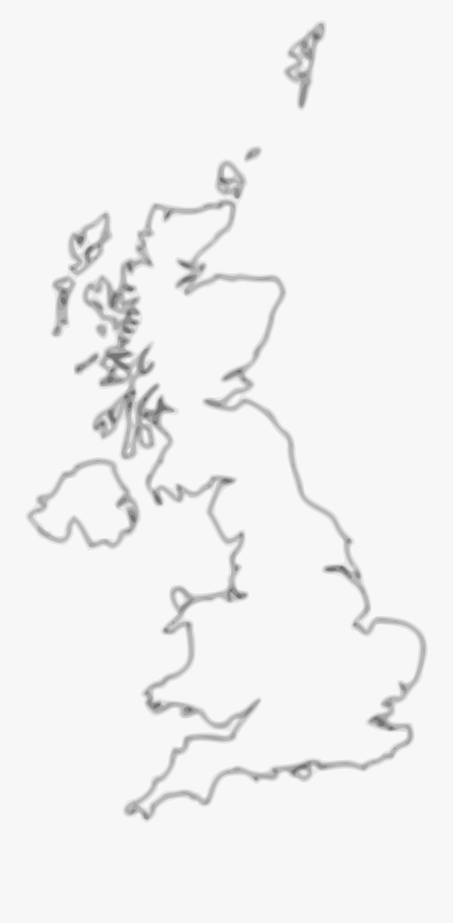 Uk Map Outline Vector, Transparent Clipart