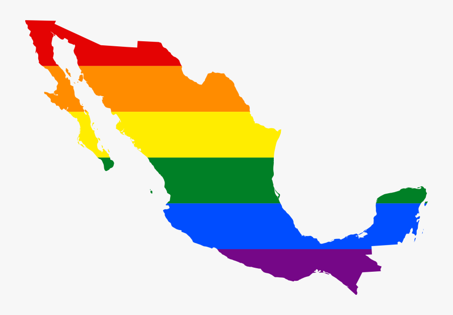 Lgbt Flag Map Of Mexico - Map Of Mexico Clip Art, Transparent Clipart