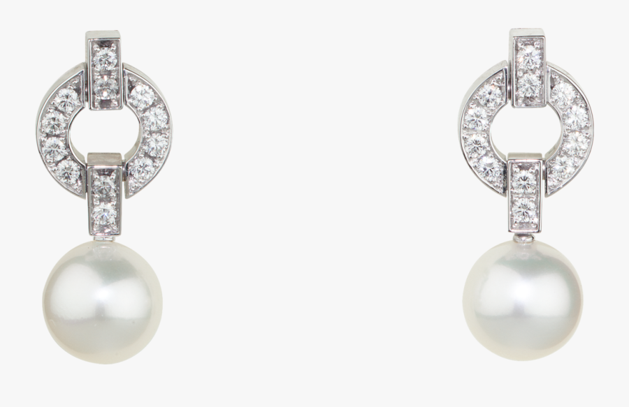 Cartier Earrings Archives Love - Cartier Pearl Diamond Earrings, Transparent Clipart
