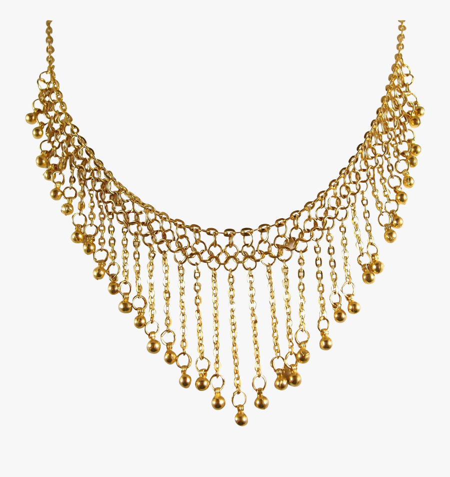 Earring Necklace Jewellery Gold Chain - Gold Necklace Transparent Background, Transparent Clipart