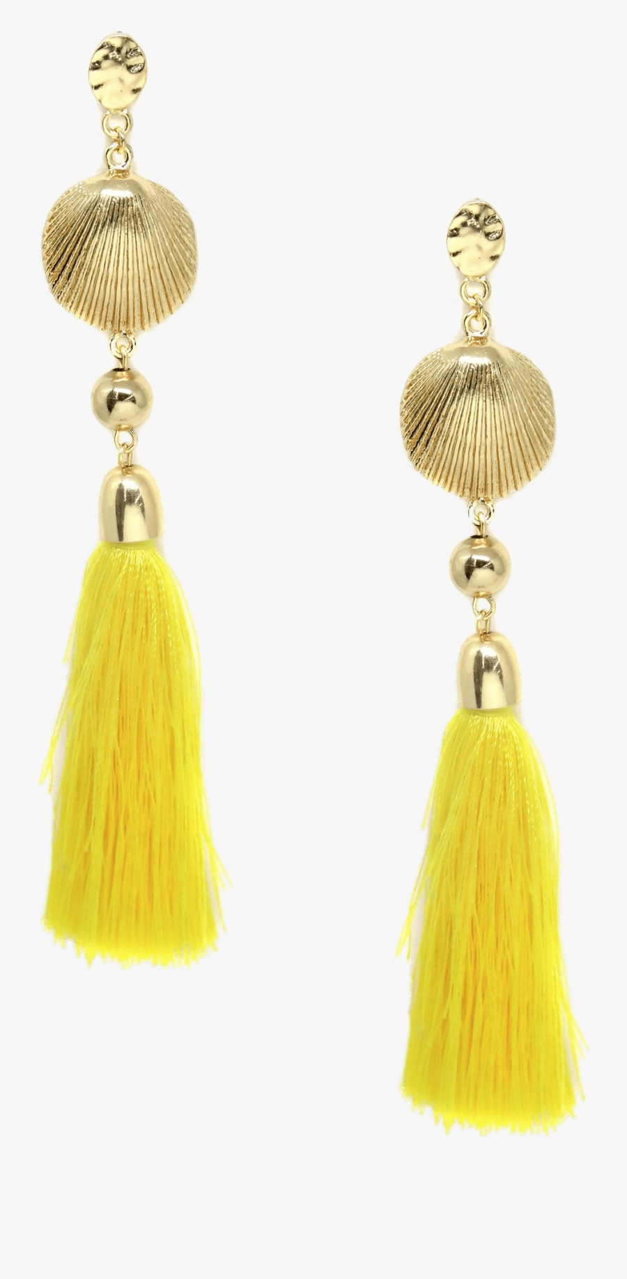 Yellow Tassel Earrings - Earring Yellow Tassel Png, Transparent Clipart