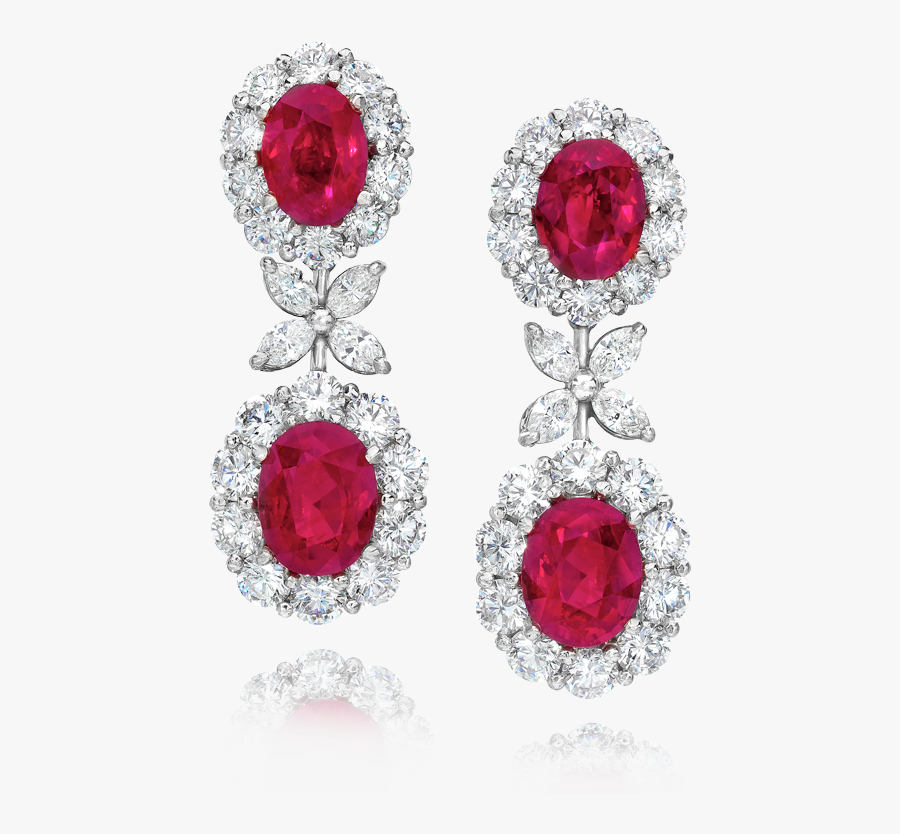 Body And Diamond Jewellery Earring Translucency Transparency - Ruby Diamond Earring, Transparent Clipart