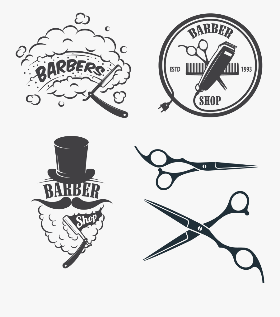 Barber Logo Salon Transprent - Vector Logo Barber Shop Imagem Png, Transparent Clipart