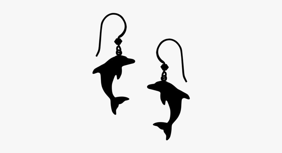 Dolphin Hoop Earrings Sketch Png, Transparent Clipart