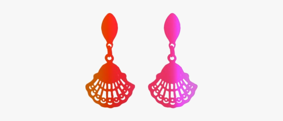 Transparent Fan Earrings Png Image - Earrings, Transparent Clipart