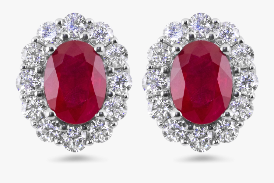 Transparent Diamond Earrings Clipart - Transparent Red Diamond Earrings, Transparent Clipart