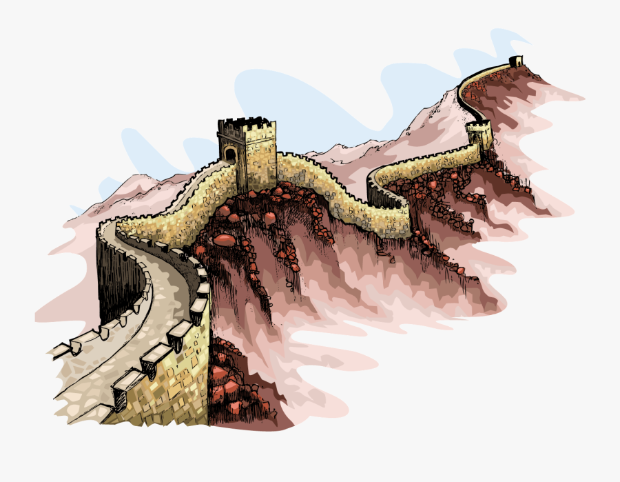 Great Wall Of China Illustration Png, Transparent Clipart