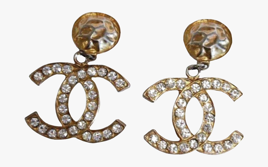 #chanel #earrings #earring #jewelries #jewel #diamonds - Chanel Black Logo Earrings, Transparent Clipart