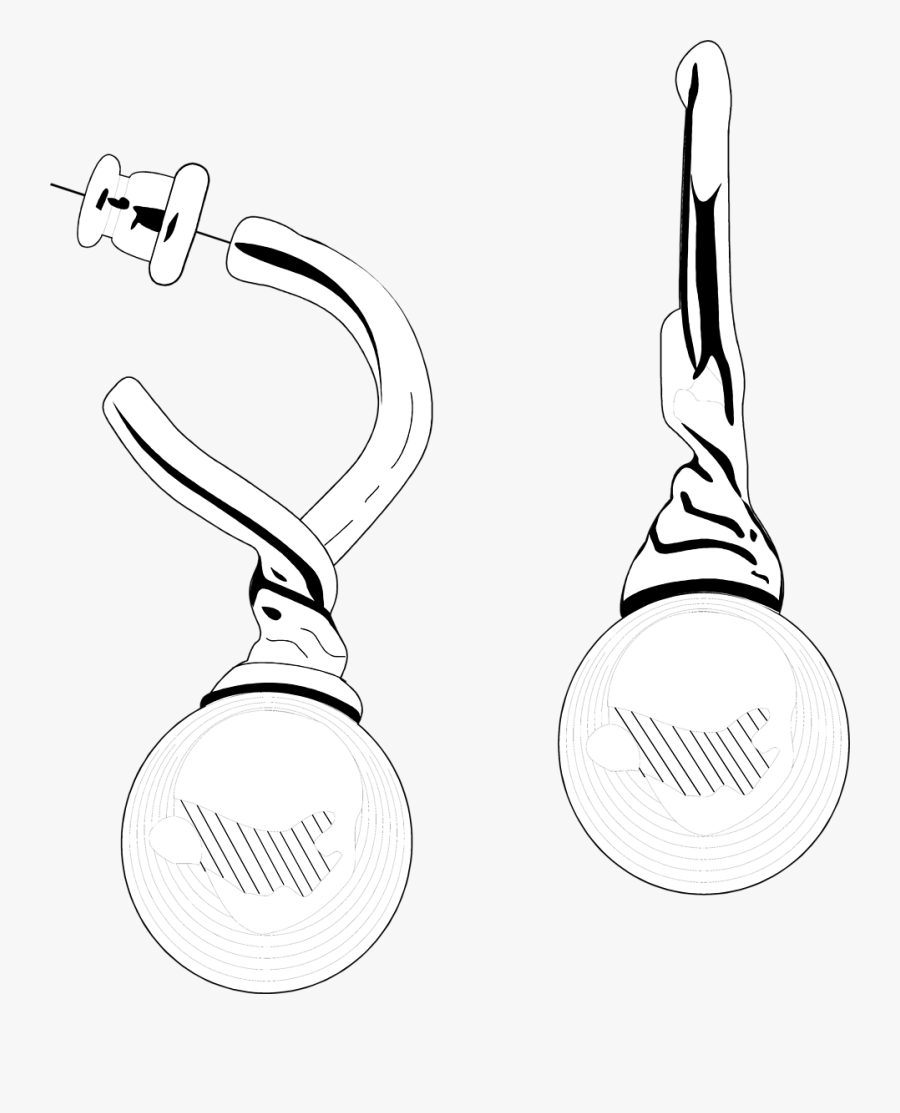 Black And White Hoop Earrings, Transparent Clipart
