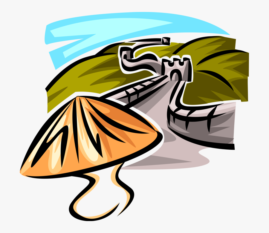 Vector Illustration Of Great Wall Of China Fortification, Transparent Clipart